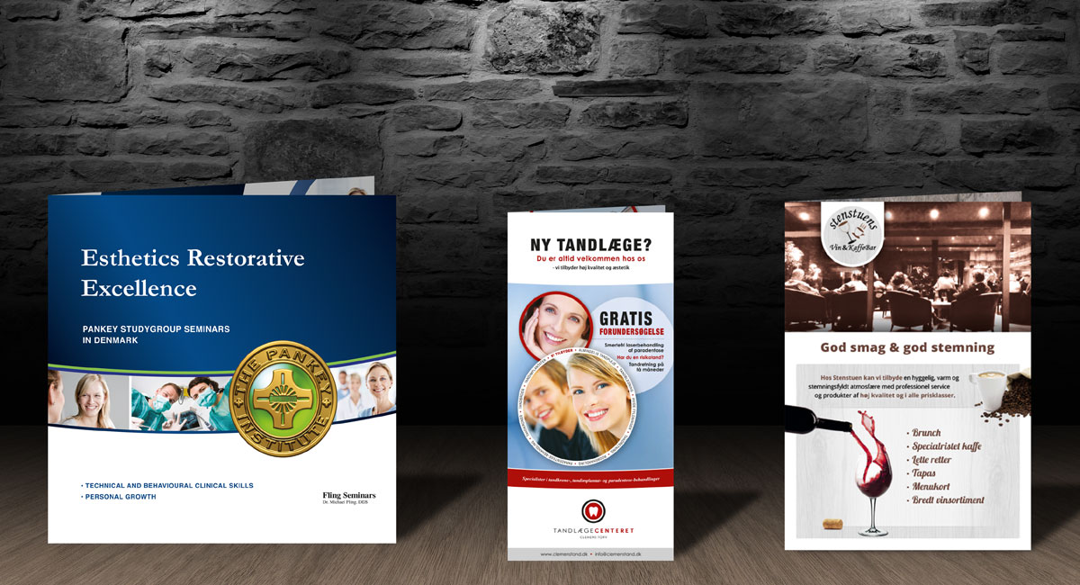 Grafisk design af tryksager, foldere, brochurer, løsblade og visitkort i Slagelse, Sorø og Korsør