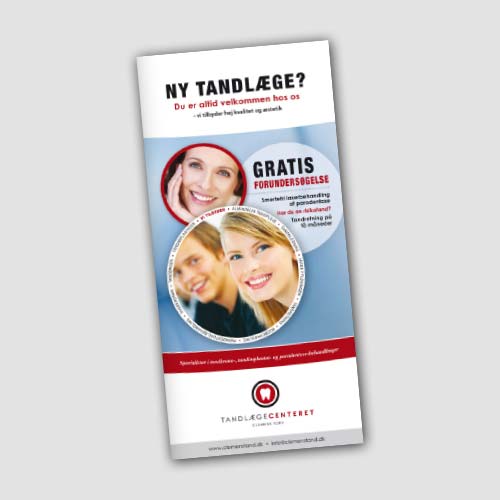 3 fløjet M65 folder for TandlægeCenteret Clemens Torv.