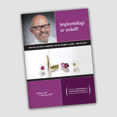 A4 invitation til kursus om implantatologi.