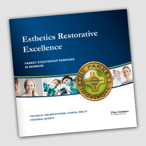 Kvadratisk 21 x 21 cm folder for Pankey Study Group.